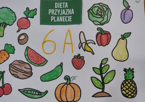 Plakat ukazujący zdrowe produkty dietetyczne