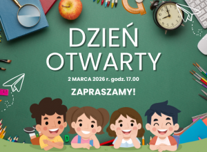 Obrazek z informacją o Dniu Otwartym w szkole