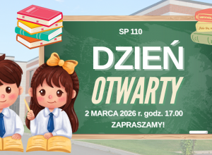 Obrazek z informacją o Dniu Otwartym w szkole