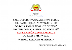 Zdjęcie dotyczy ogłoszenie z informacją o naborze uzupełniającym